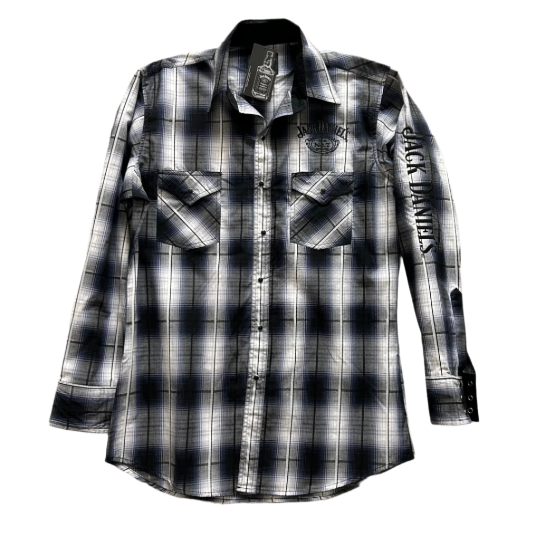 Jack Daniels Plaid Western Rodeo Shirt