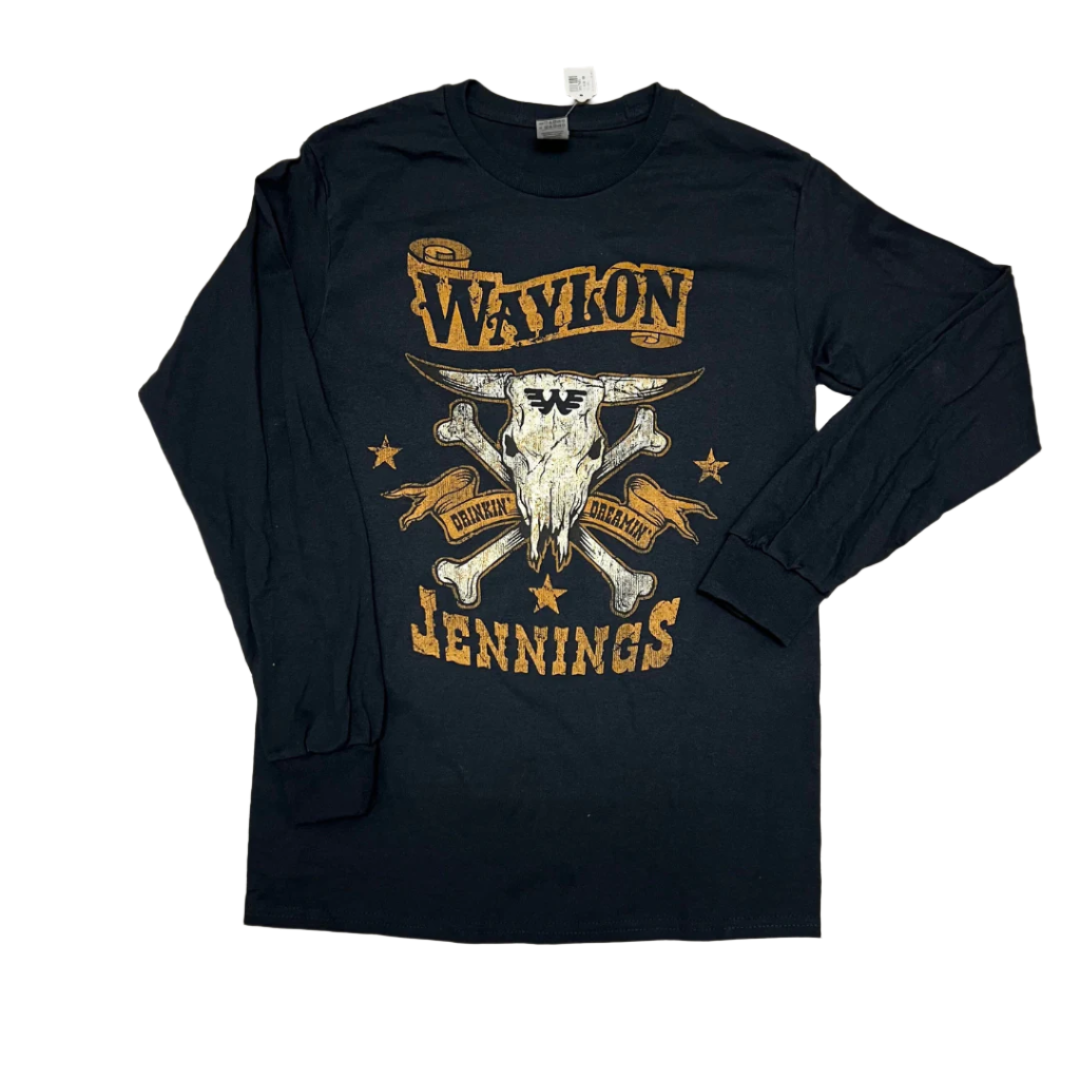 Waylon Jennings Long Sleeve Drinkin & Dreamin Tee
