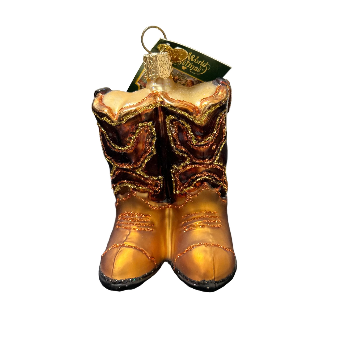 Brown Western Boot Pair Ornament – Old World Christmas