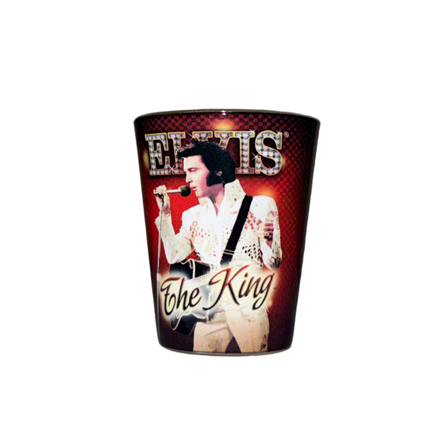 Elvis Presley “The King” Red Shot Glass