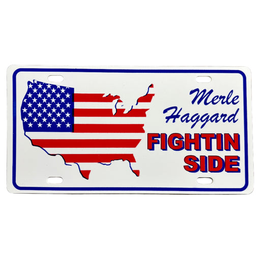 Vintage Merle Haggard “Fightin Side” License Plate