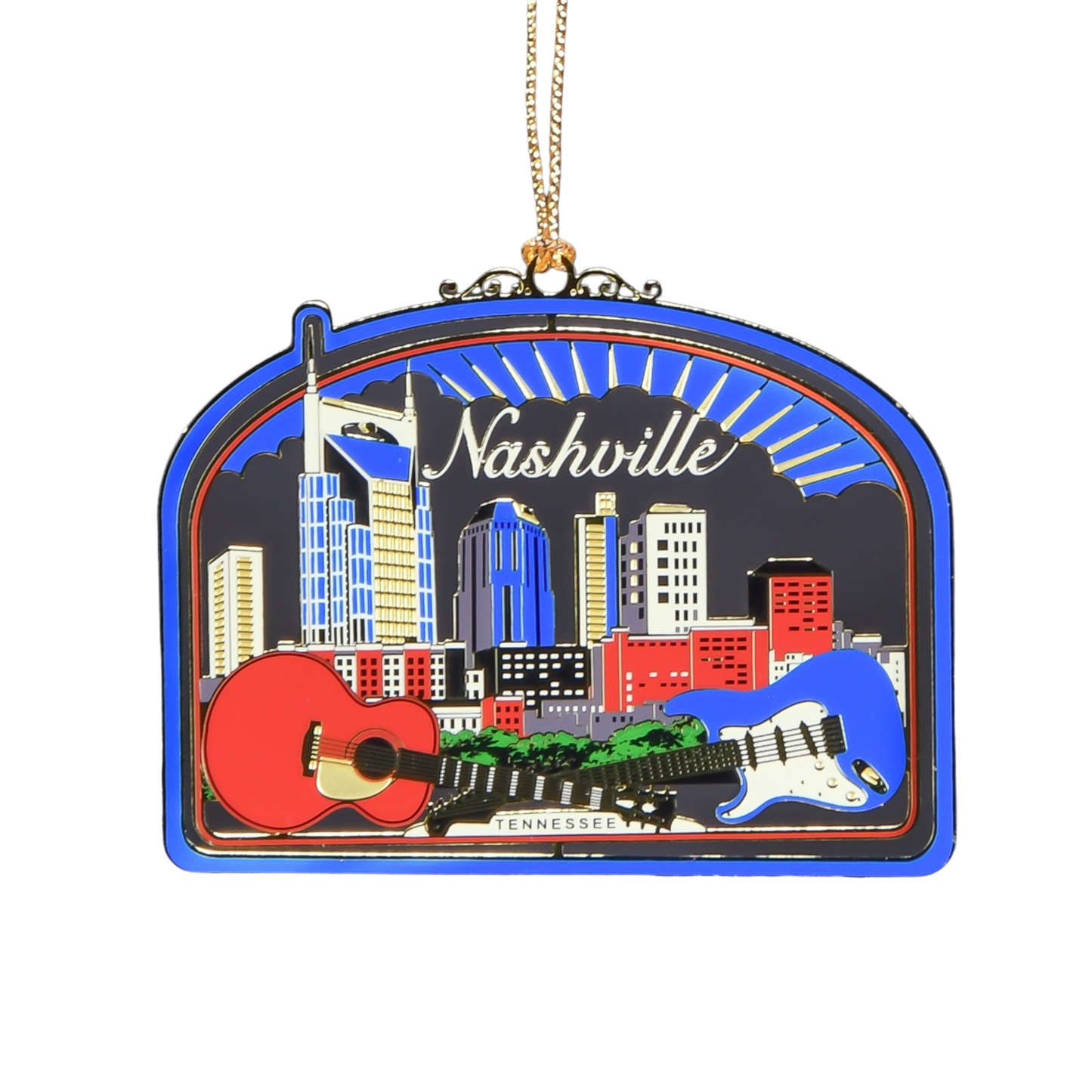 Nashville Guitar Skyline Collectible Ornament