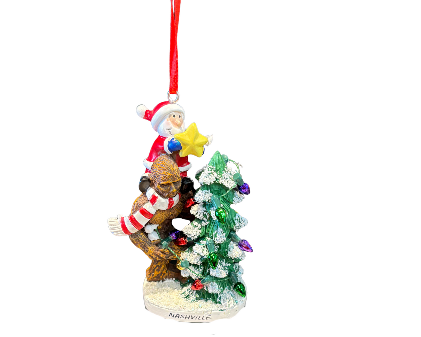 Bigfoot & Santa Ornament