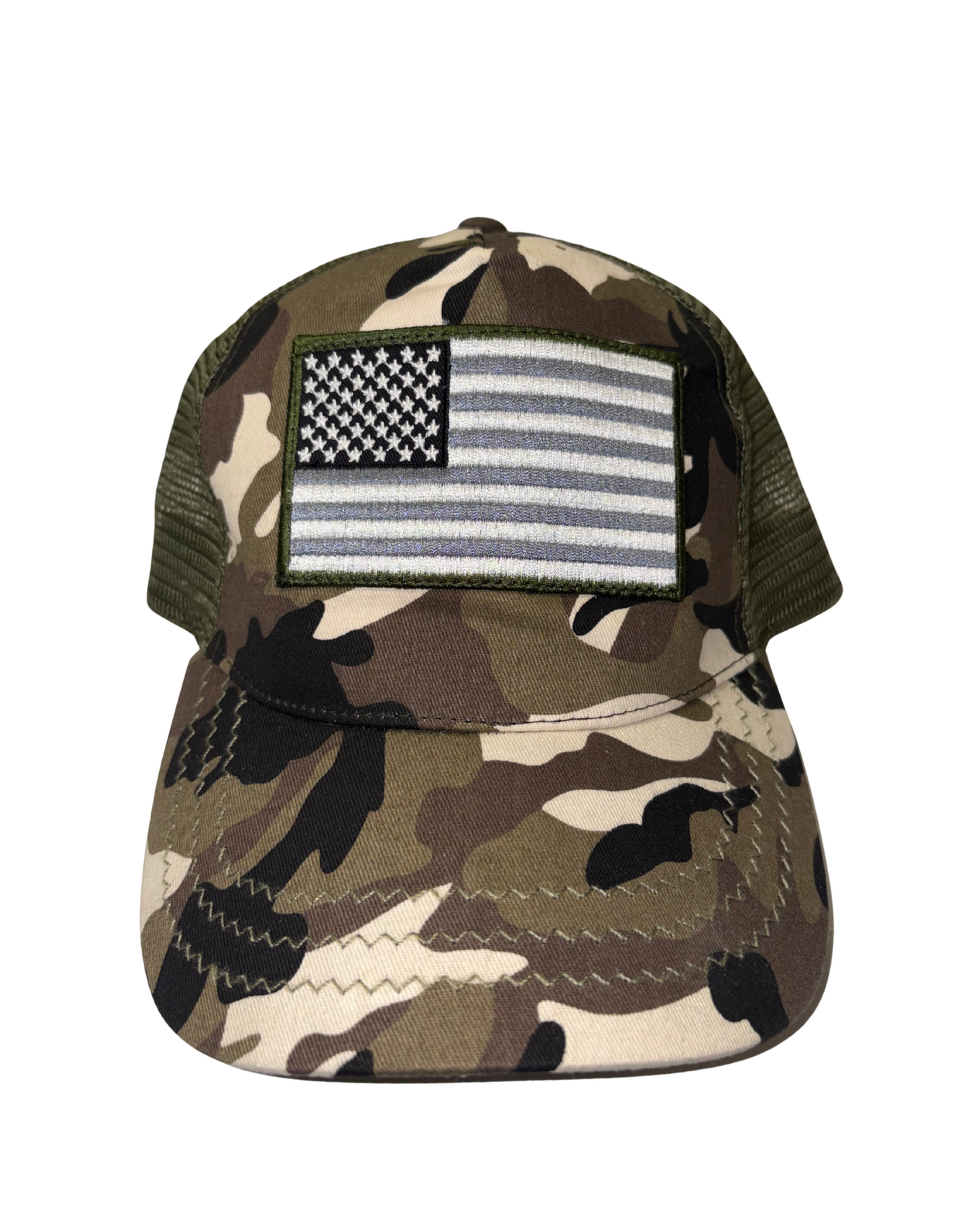 Camo American Flag Trucker Hat