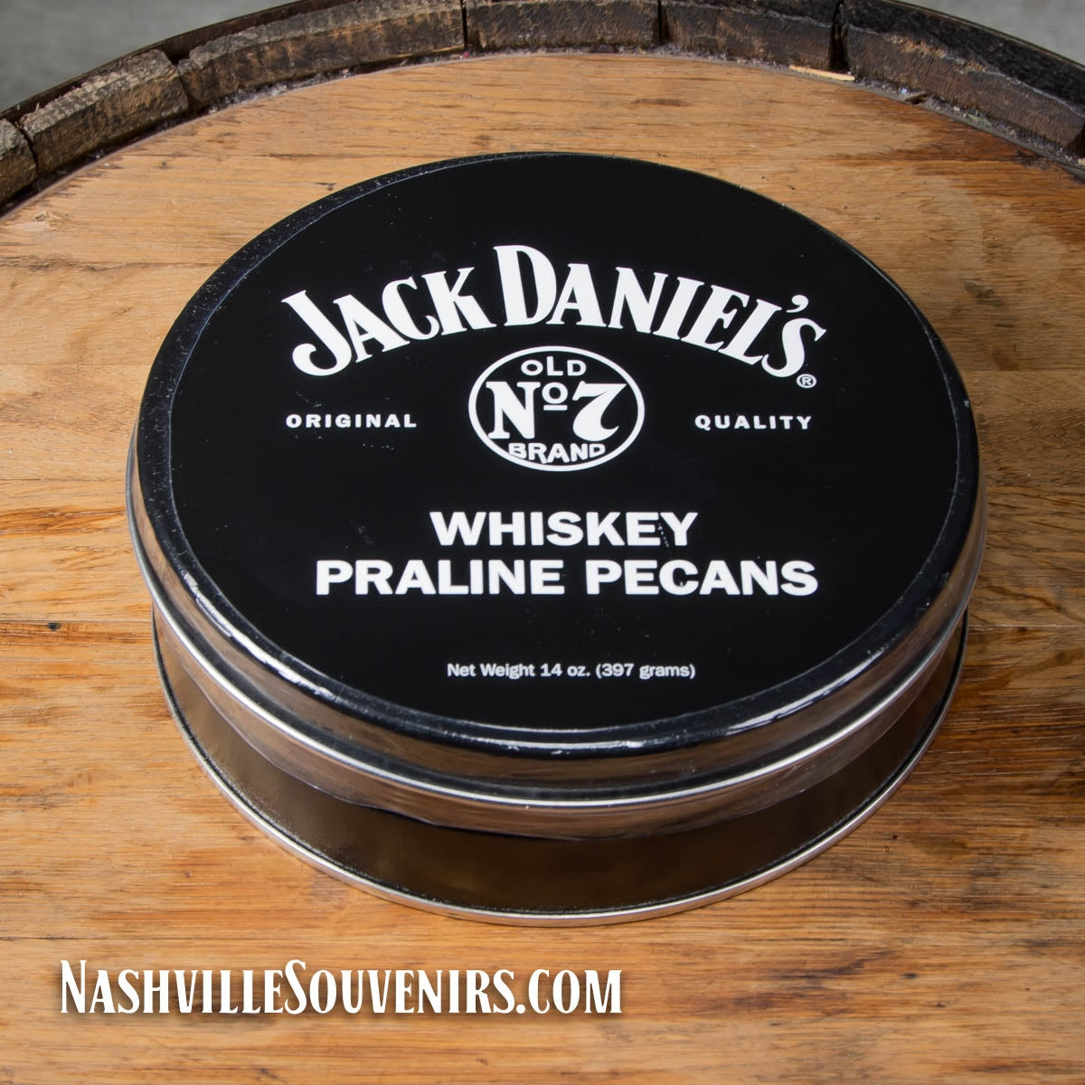 You'll go nuts when you taste these Jack Daniel's Whiskey Praline Pecans that come packaged in a nice collectible tin displaying the Jack Daniel's swing and bug logo.