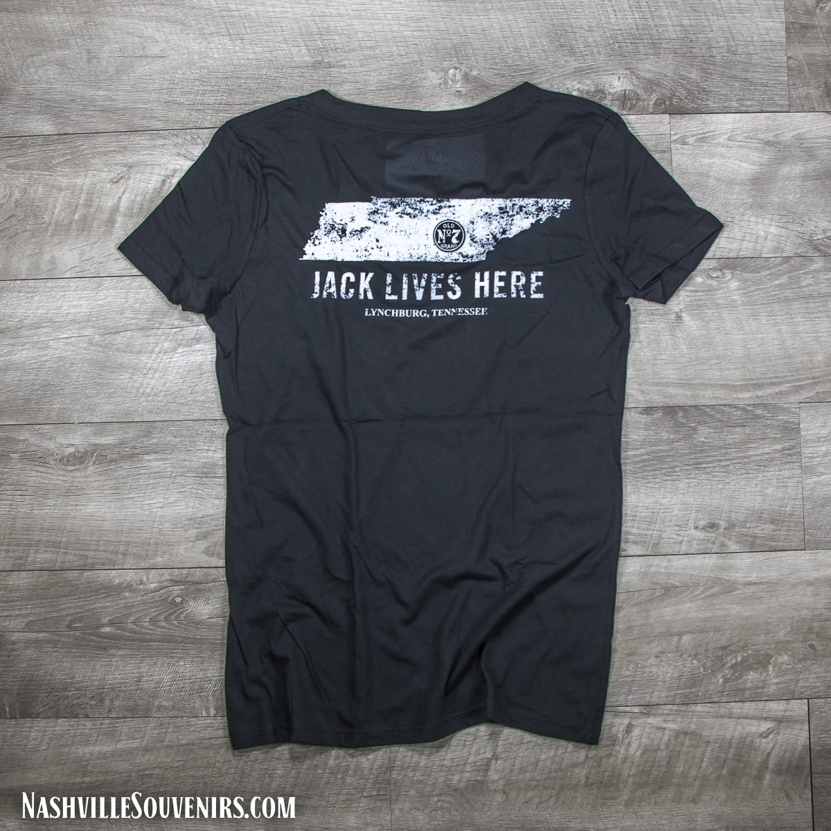 Ladies Jack Daniels Jack Lives Here V-Neck T-Shirt