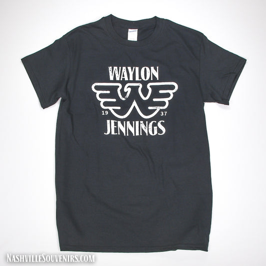 New "Waylon Jennings" Flying W Logo T Shirt