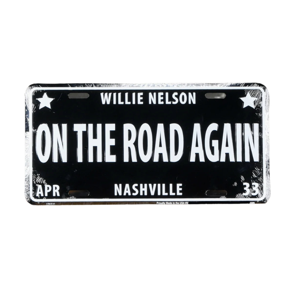 "On The Road Again" Willie Nelson License Plate