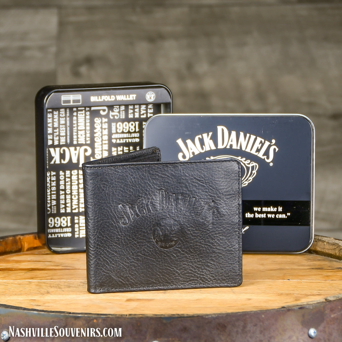 Officially Black Jack Daniels Old No. 7 Embossed Leather Billold. Get one today with FREE SHIPPING on all US orders over $75!