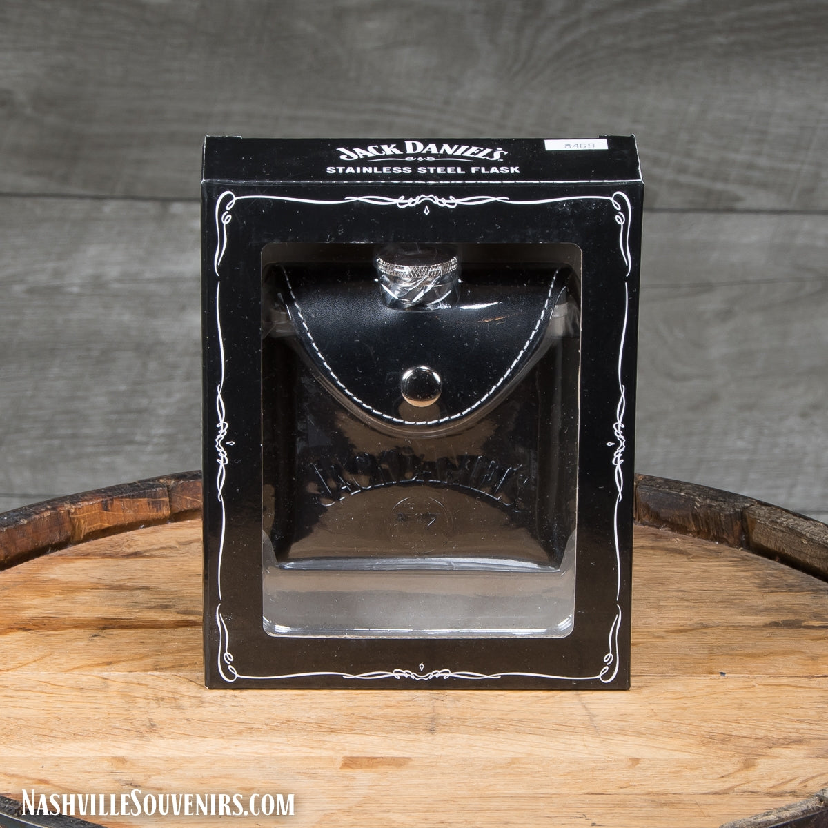 Jack Daniels Stainless Steel and Leather Flask