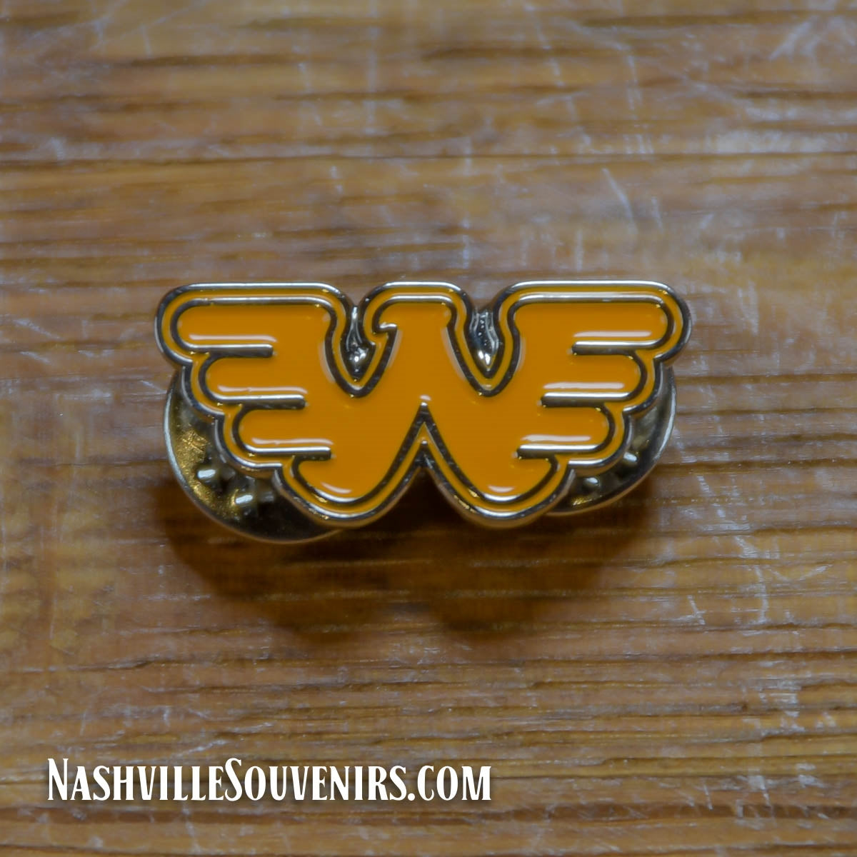 Orange Waylon Jennings Flying W Hatpin