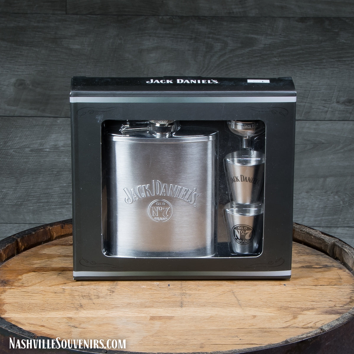 Jack Daniels Gift Set with Embossed Flask/Shots/Funnel
