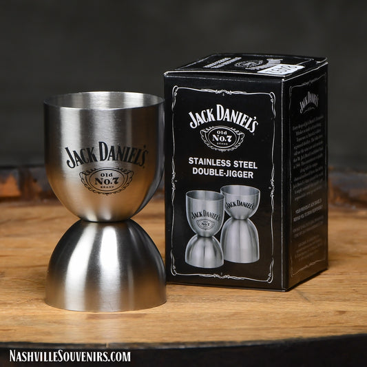 Officially licensed Jack Daniels Stainless Steel Double Jigger. Get yours today with FREE SHIPPING on all US orders over $75!