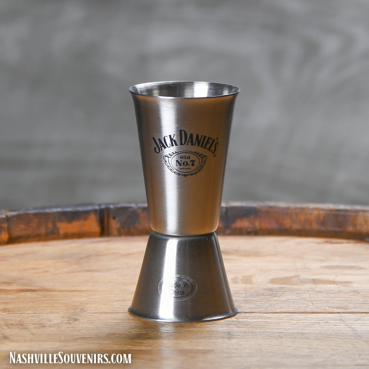 Jack Daniels Double Jigger 2 Sided Design Shot Glass.  FREE SHIPPING on all US orders over $75!