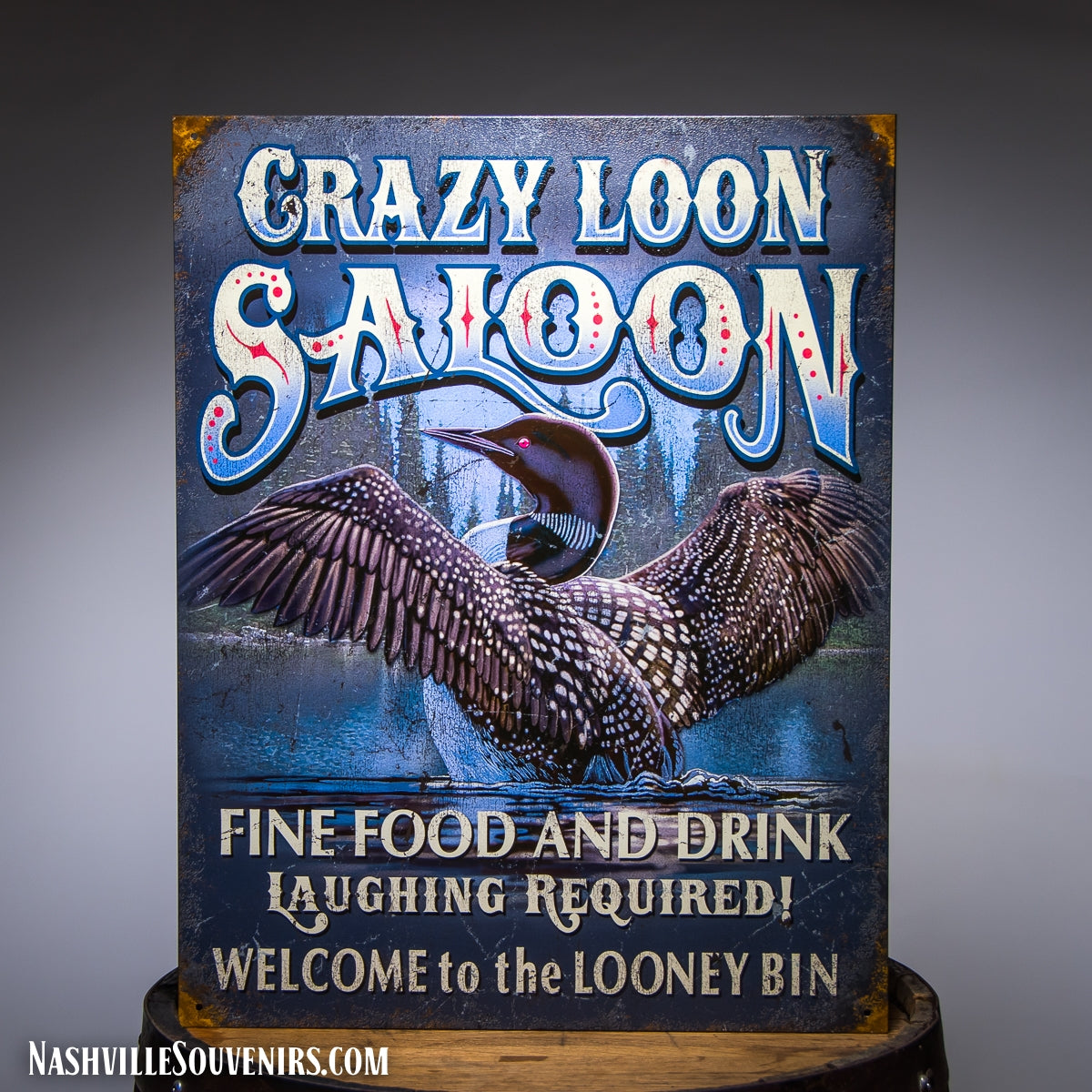 Crazy Loon Saloon Tin Sign
