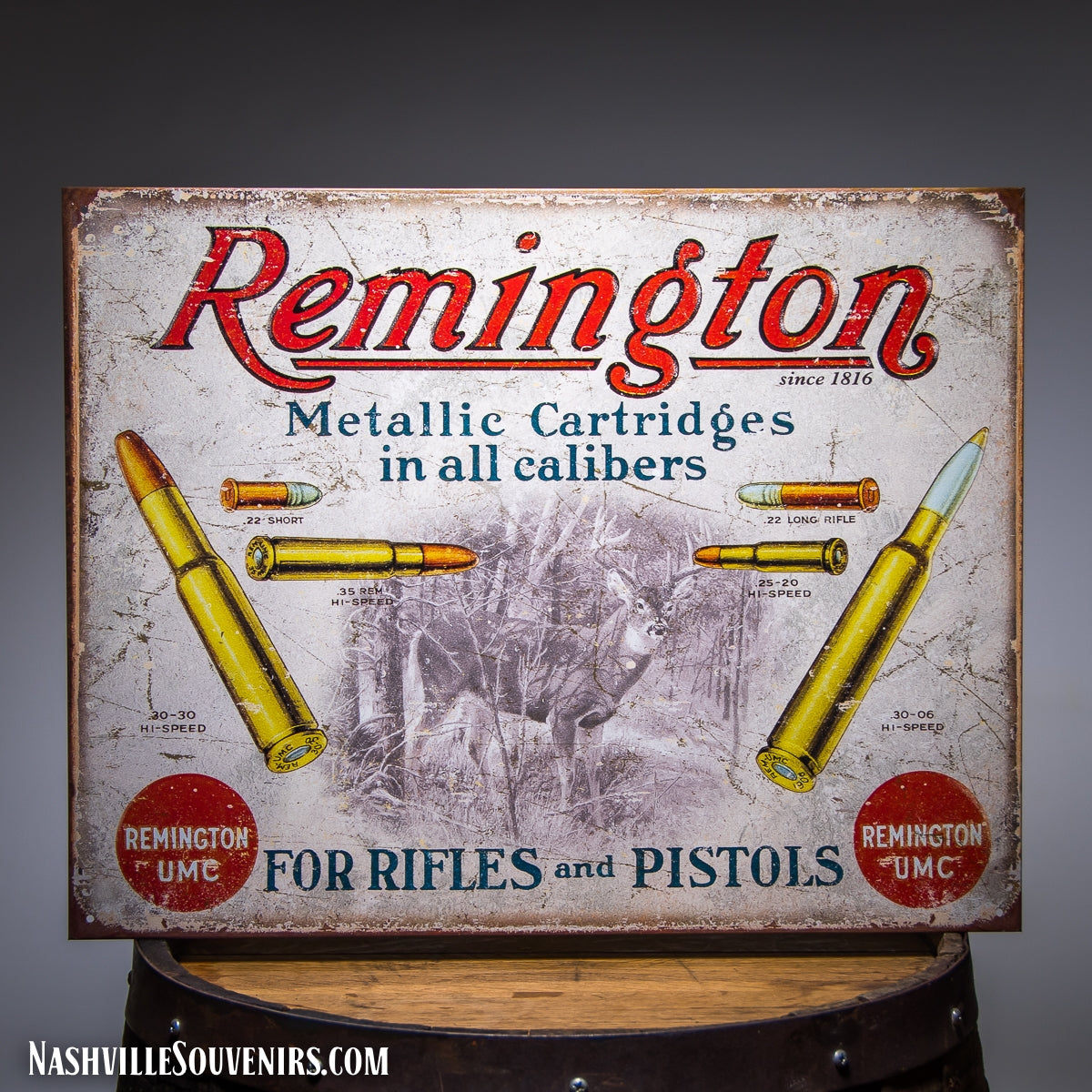 Remington for Rifles and Pistols Tin Sign