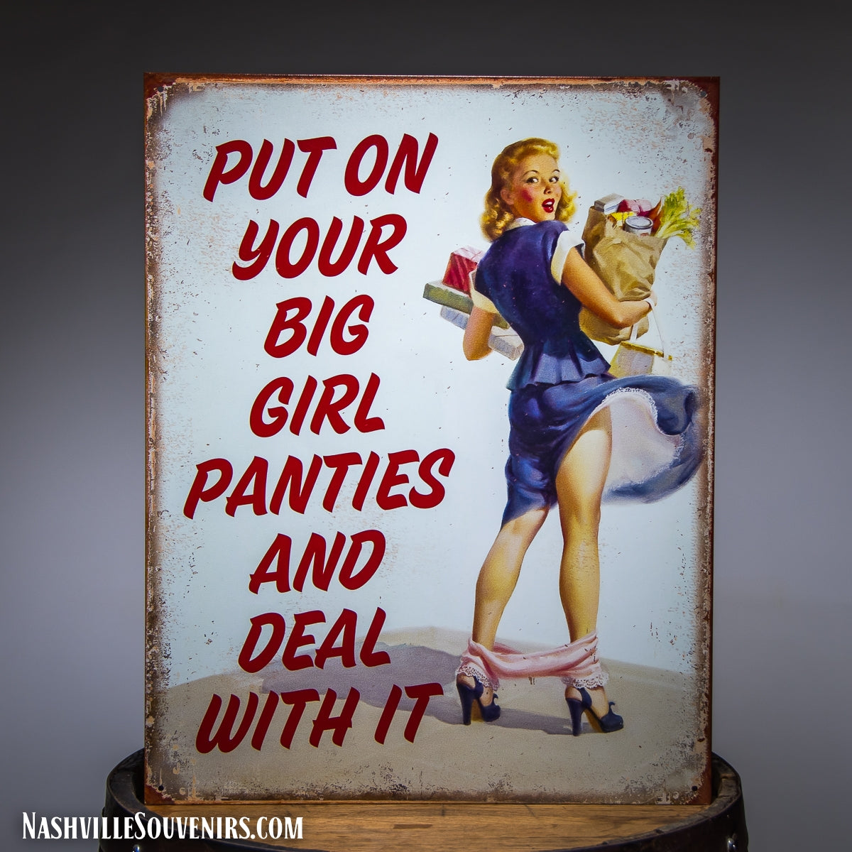 Put On Your Big Girl Panties And Deal With It Tin Sign