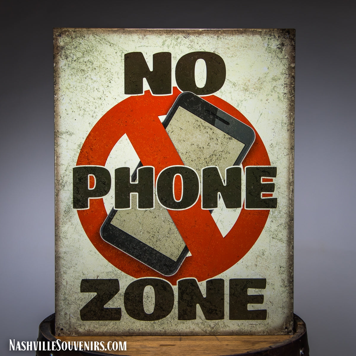 No Phone Zone Tin Sign