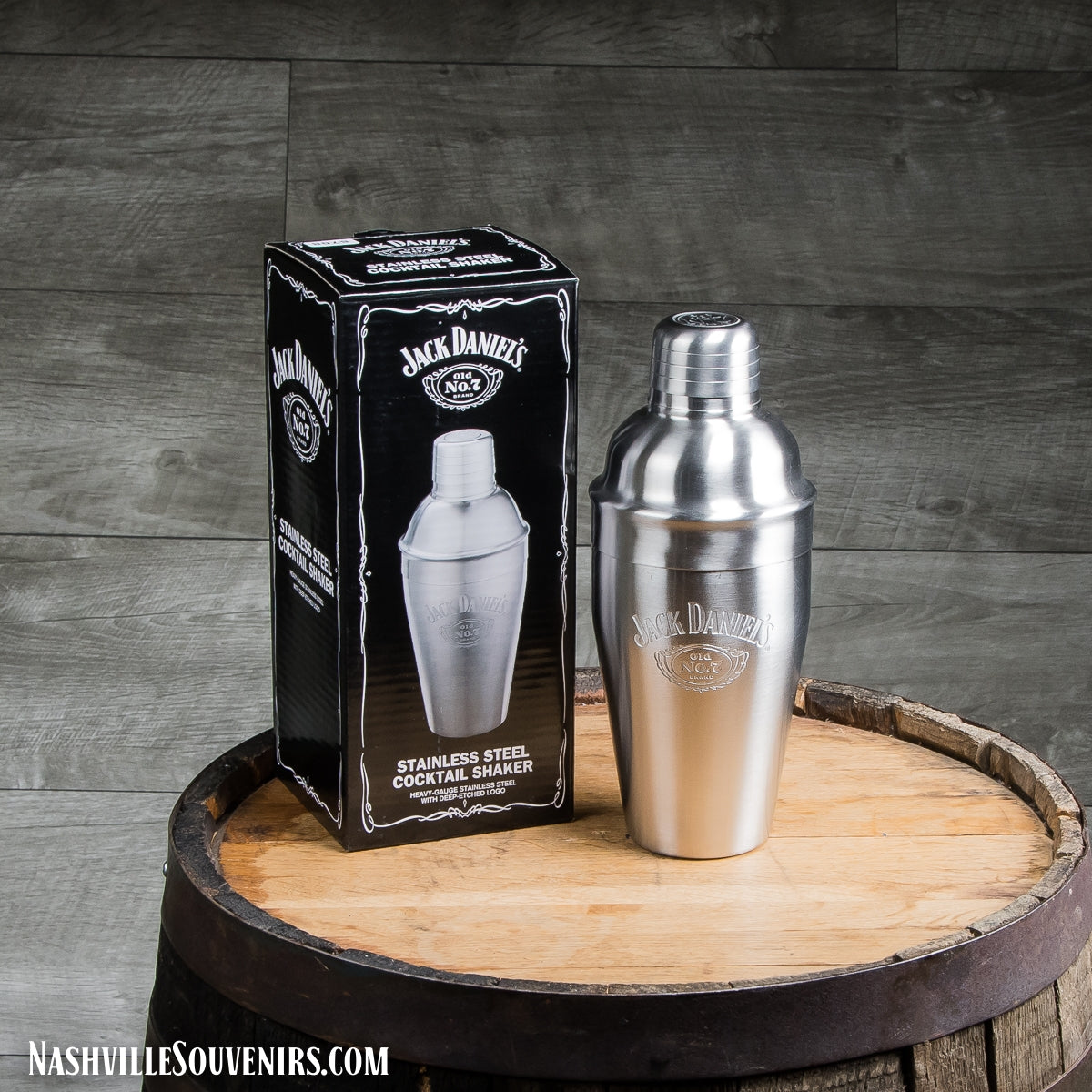 Officially licensed Jack Daniels Stainless Steel Cocktail Shaker. FREE SHIPPING on all US orders over $75!