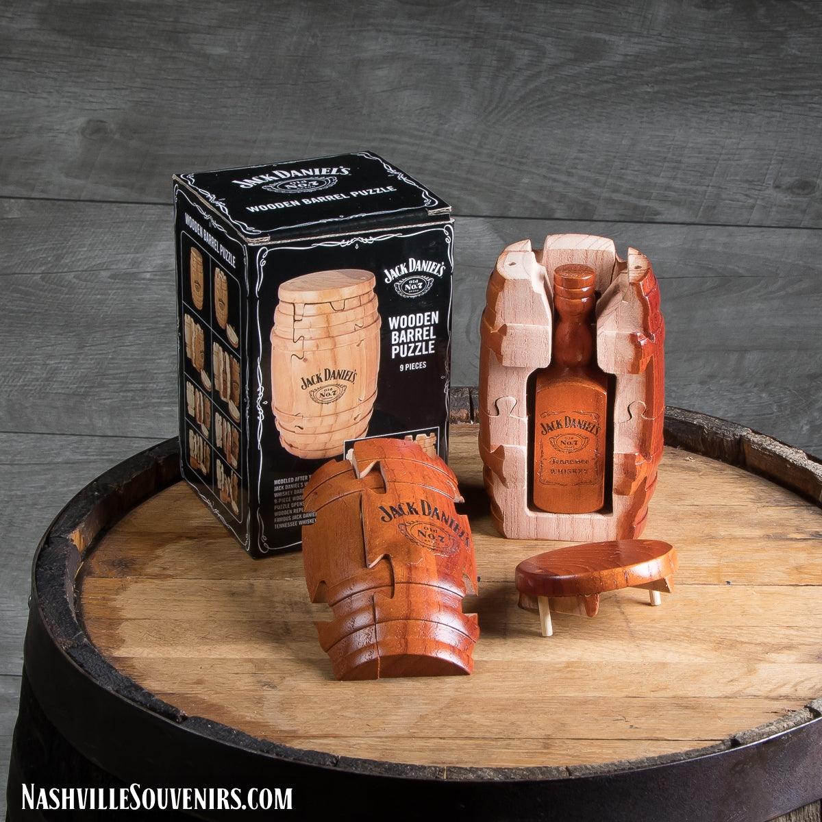 Officially licensed Jack Daniels Wooden Barrel Puzzle. FREE SHIPPING on all US orders over $75!
