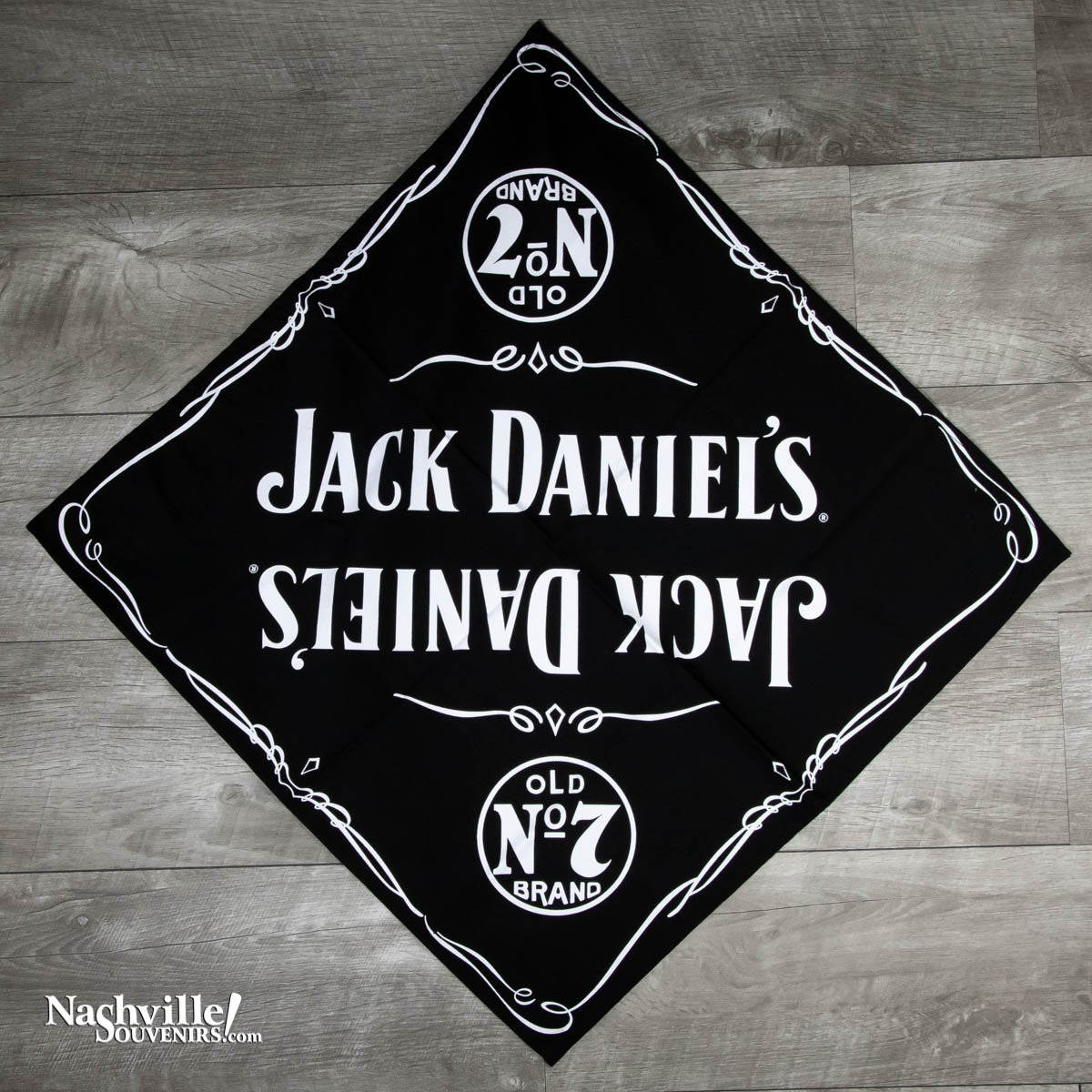 Here's the brand new, officially licensed Jack Daniel's bandana. This can be worn multiple ways giving you several options to show your love of that great Tennessee Whiskey.