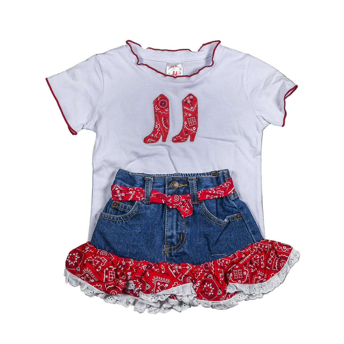Western Denim Toddler Set with Boots
