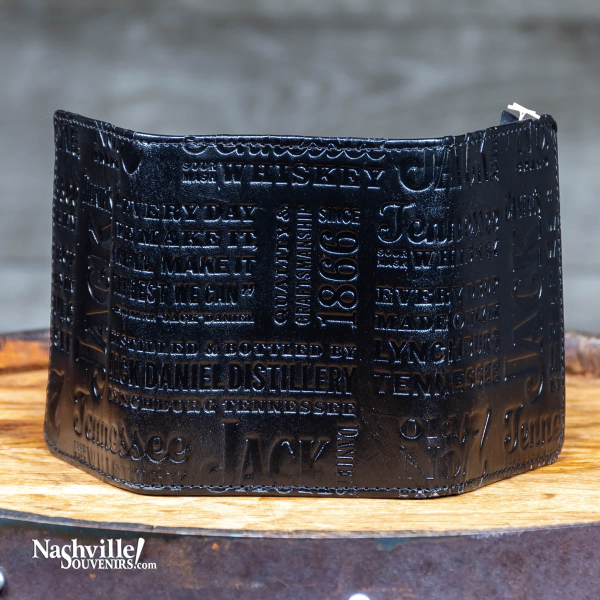 Jack Daniel's Lynchburg Lore Wallet. Get one today with FREE SHIPPING on all US orders over $75! One of for most popular designs featuring multiple Jack Daniel's logos.