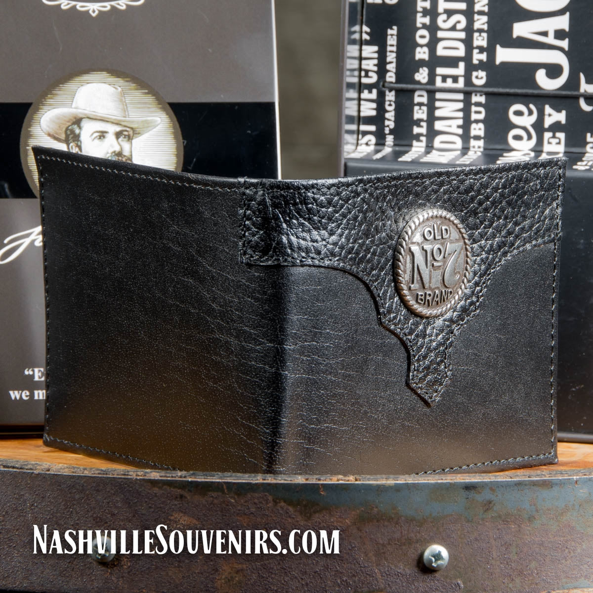 Jack Daniel's Old No.7 Brand Billfold Wallet with Medallion