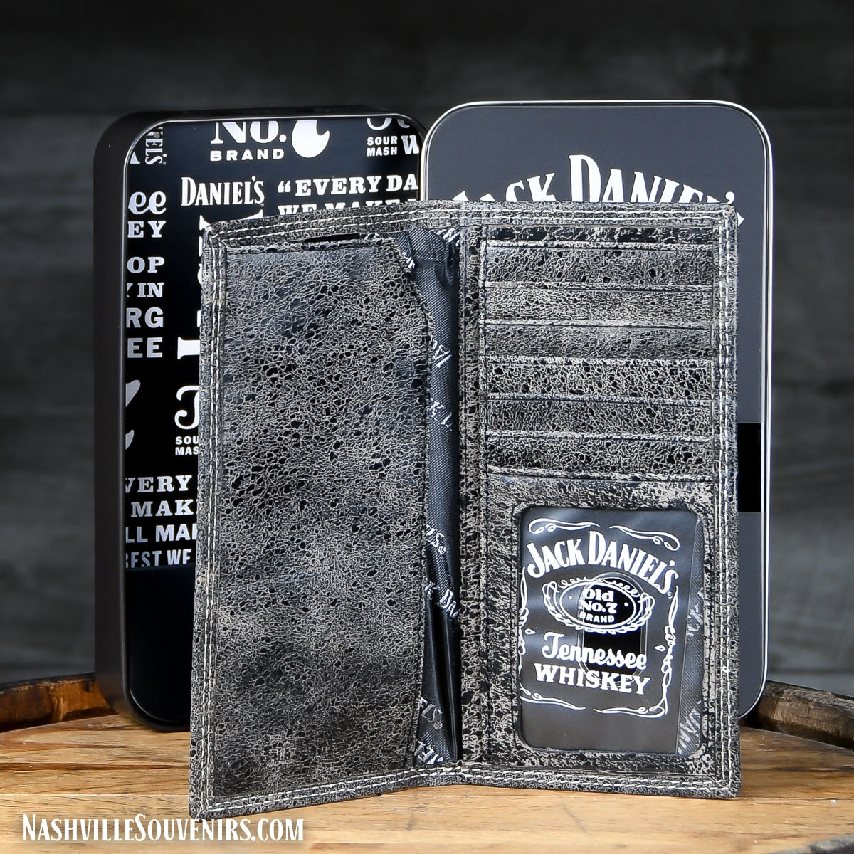 Embroidered Gray Jack Daniels Rodeo Wallet