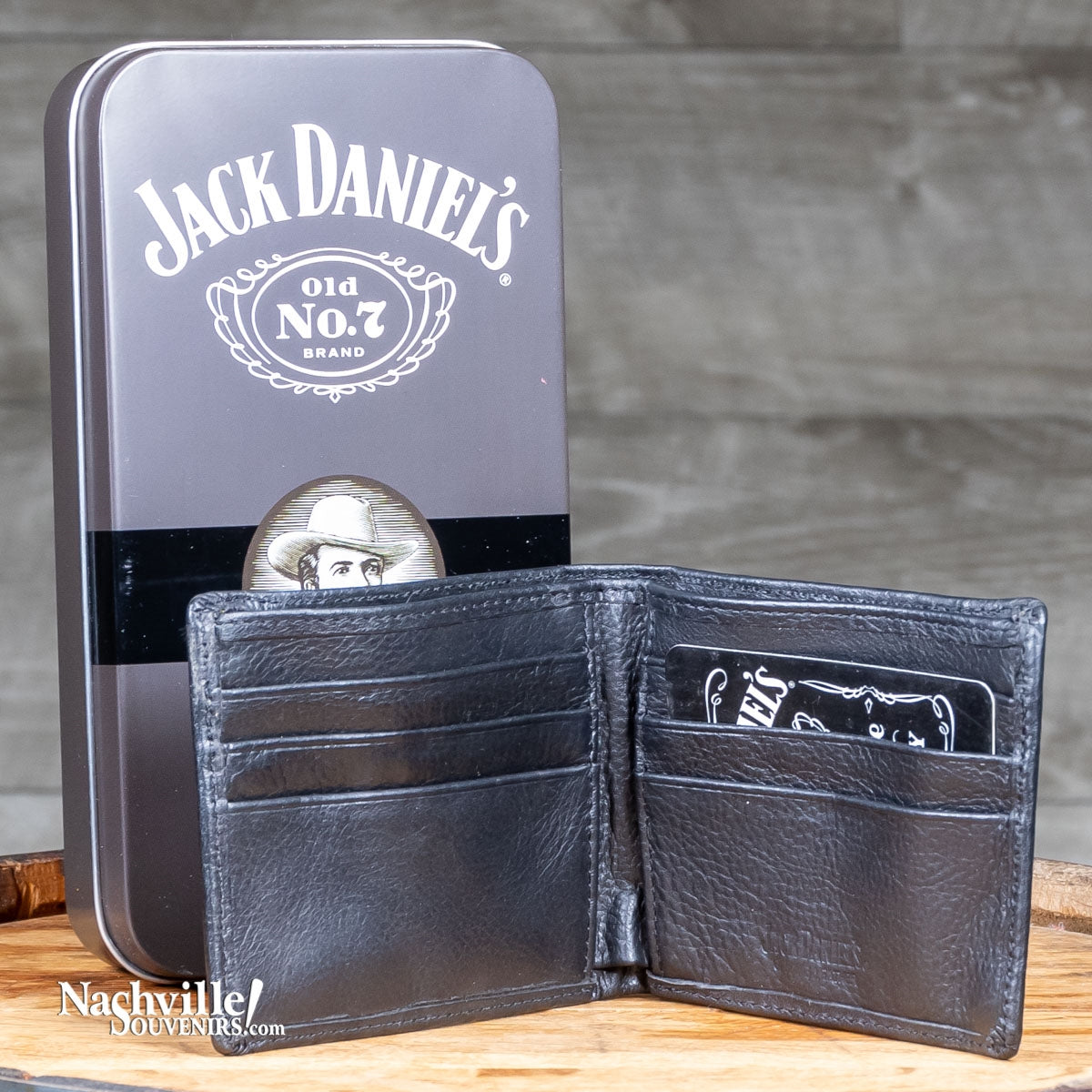 Jack Daniel's Signature Billfold. This great JD billfold features the"swing and bug" logo embossed on a black leather background. Get one today with FREE SHIPPING on all US orders over $75!