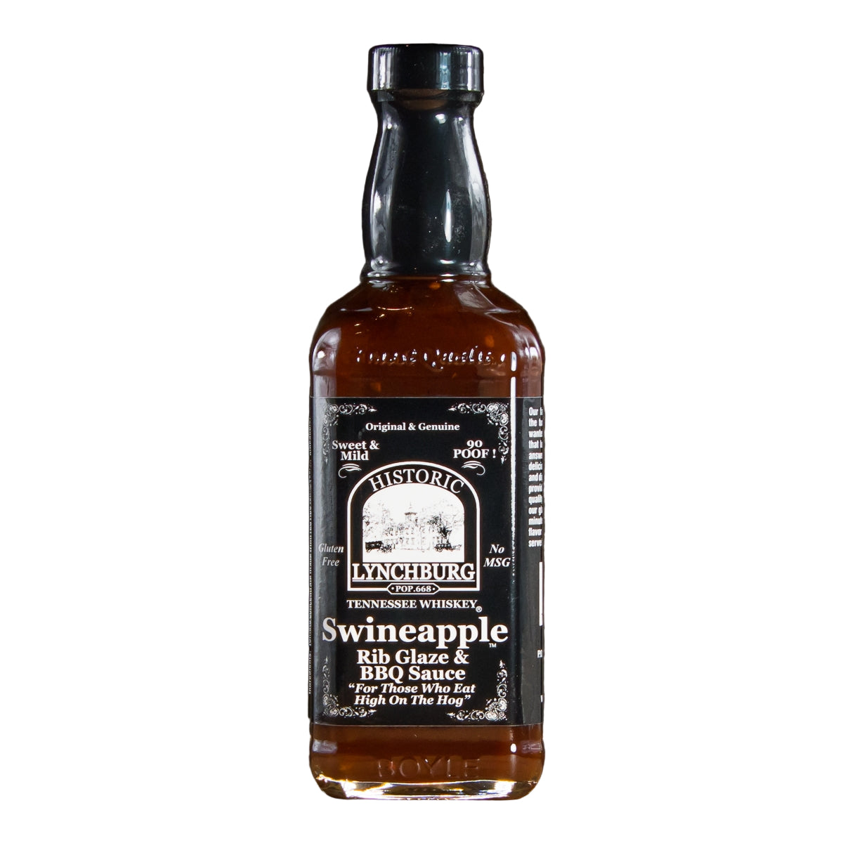 Buy Historic Lynchburg Swineapple sauce containing real Jack Daniels Black Label whiskey. FREE SHIPPING on all US orders over $75!