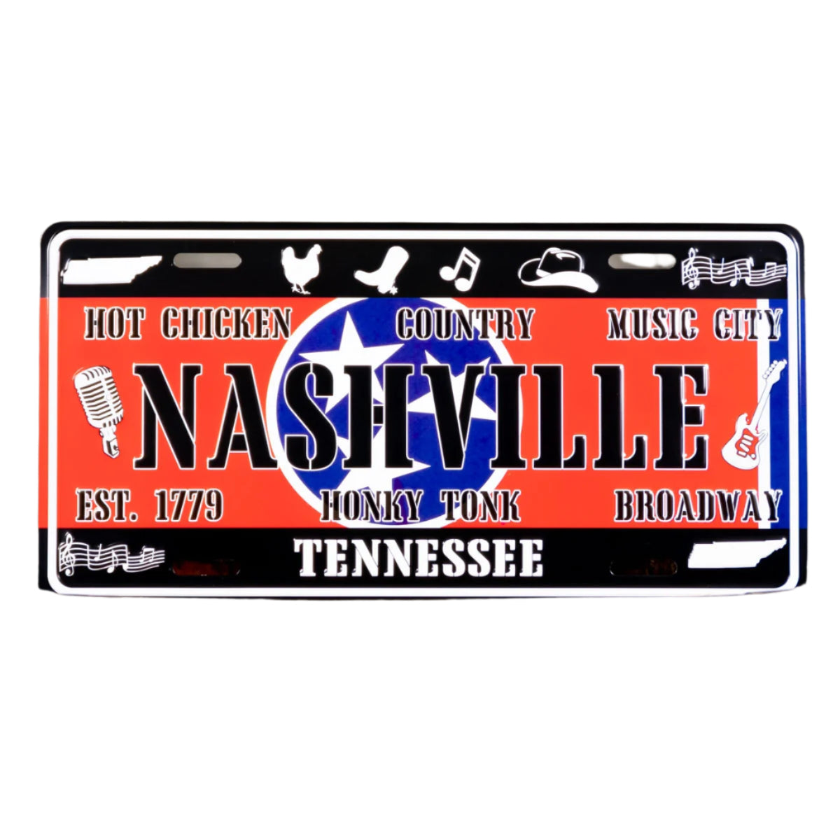 Nashville Honky Tonk License Plate