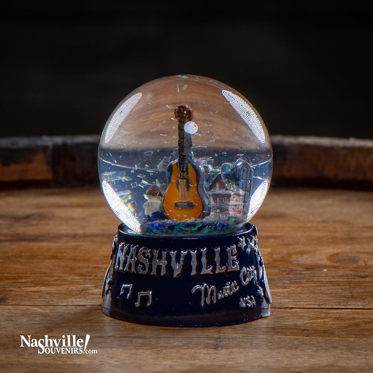 Small Nashville Music City USA Snow Globe