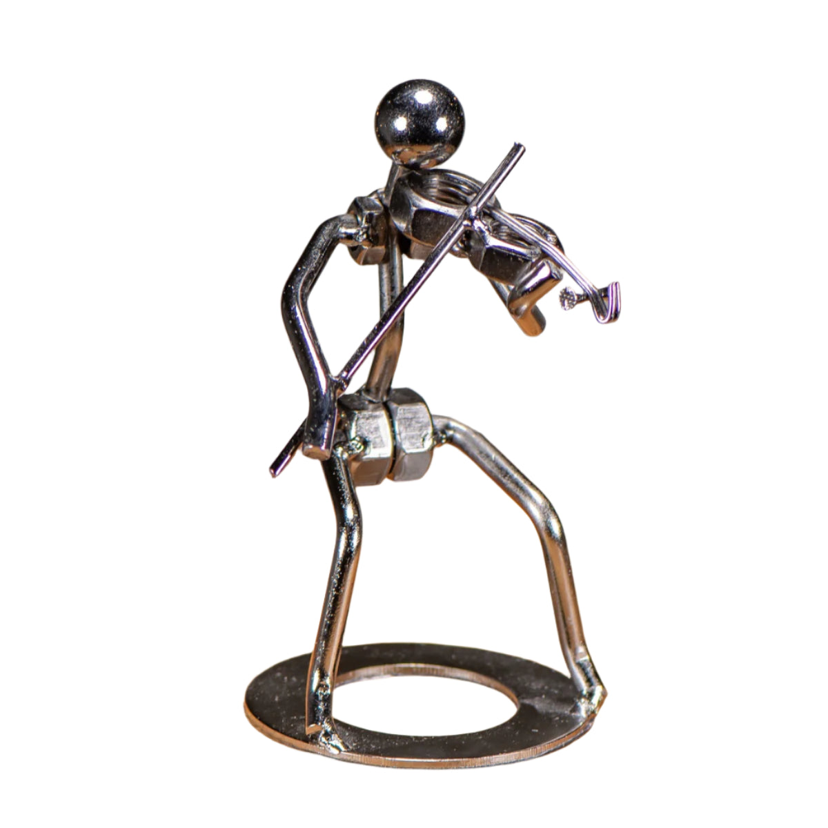 Fiddle Player Metal Sculpture