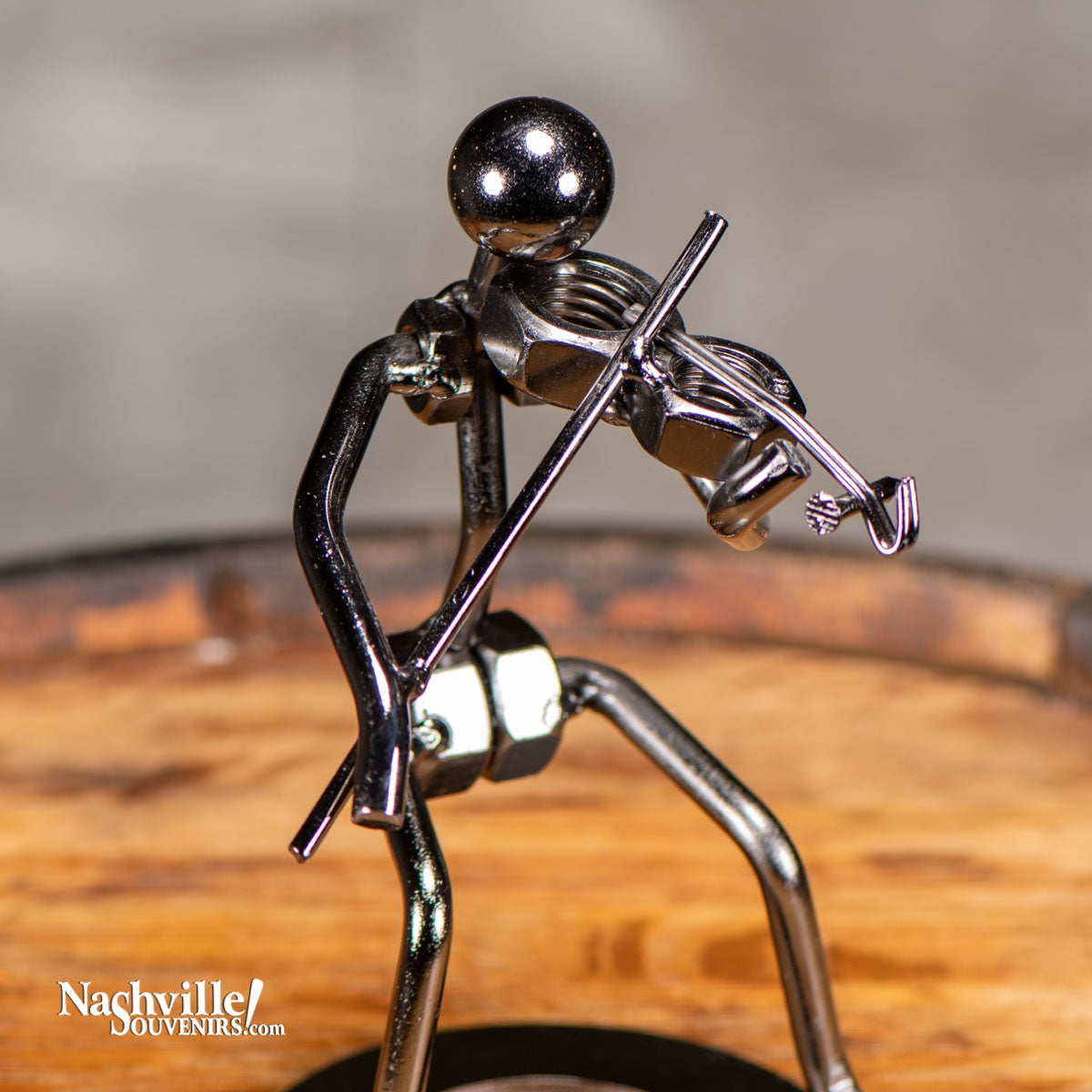 Fiddle Player Metal Sculpture