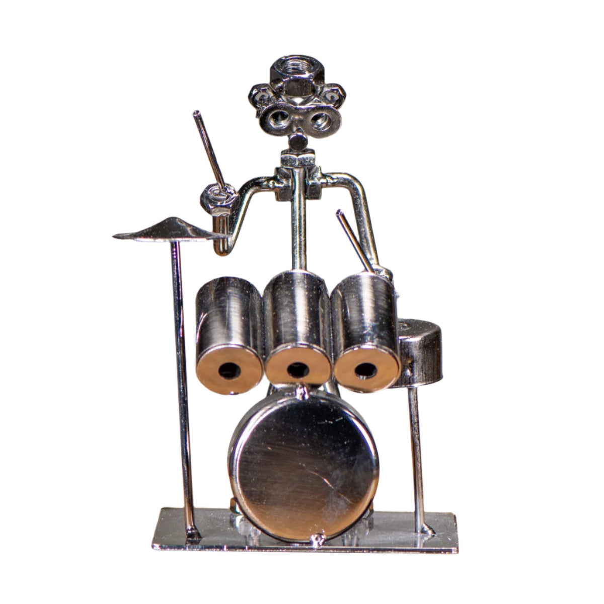 Standing Drummer Metal Sculpture