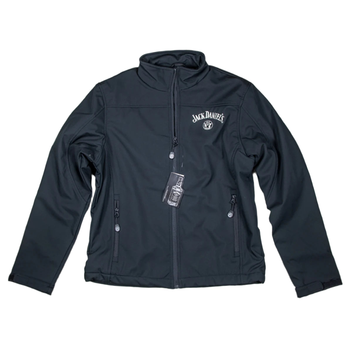 Officially licensed Jack Daniels Zip Soft Shell Black Jacket is made of soft shell polyester with a zip-up front. Has Jack Daniels Swing and Bug embroidered logo on the front left chest. Get yours today with FREE SHIPPING on all US orders over $75!