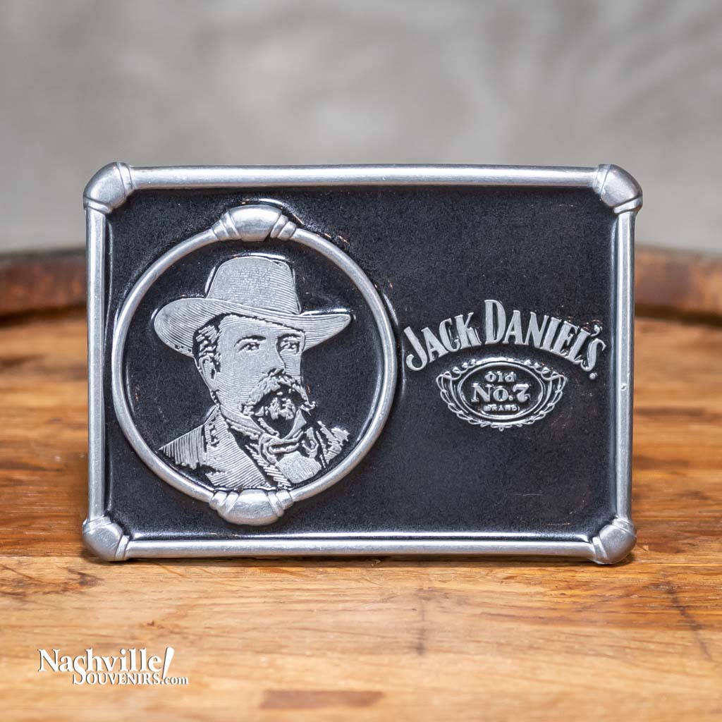 Officially licensed Jack Daniel's "Mr. Jack" Cameo Belt Buckle featuring a prominent image of the man himself.   This buckle is made from a heavy metal that has been etched with an image of Jack Daniel's as well as the famous Jack "Swing and Bug" logo. Get yours today with FREE SHIPPING on orders over $75!