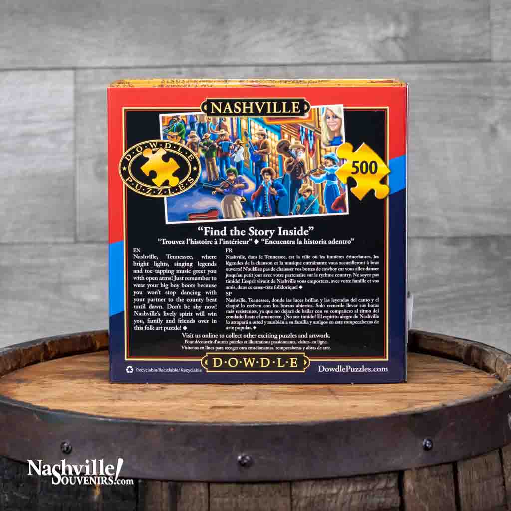 This 500 piece "Nashville" Jigsaw Puzzle highlights the beauty and diversity found within the great city of Nashville, Tennessee. The completed puzzle is 16" x 20".