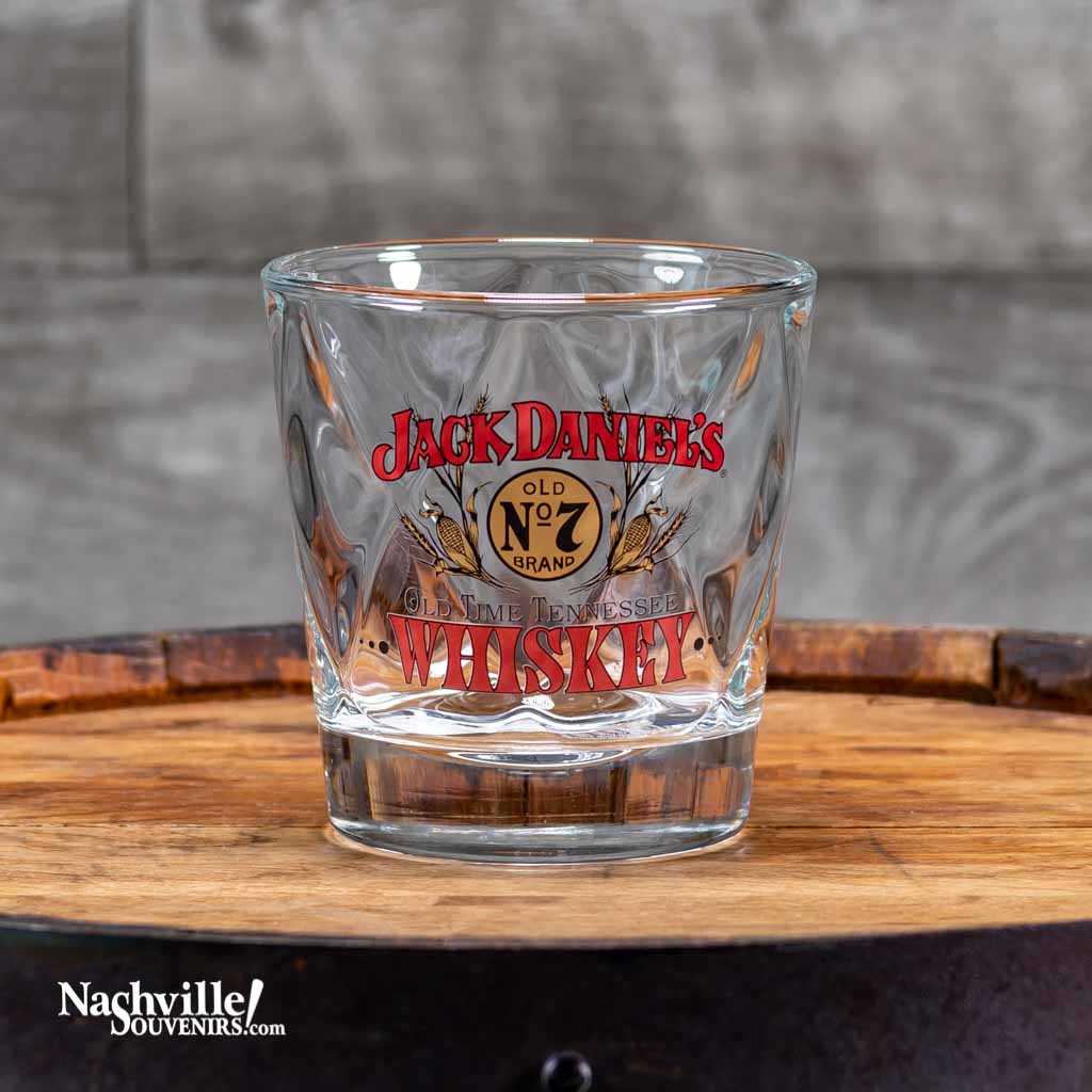 Officially licensed vintage Vintage Jack Daniel's "Corn Stalk" Logo DOF Glass.  This new Jack Daniel's glass is one of a series of JD collector DOF glasses that feature exact reproductions of vintage Jack Daniel's logos .
