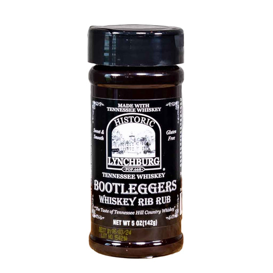 Finally, it's here! Historic Lynchburg's  Bootleggers Whiskey Rib Rub done Jack Daniel's Style!  This brand new (and long awaited) flavor takes the old style rib rubs and kicks it up a notch by adding real Jack Daniel's Tennessee whiskey.