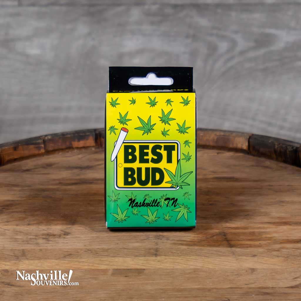 Our new "Best Bud Nashville TN" Playing Cards are one of many items you'll find in Willie's "Green Room" collection of cannabis, pot and 420 friendly inspired gifts and souvenirs.  Get yours today with FREE SHIPPING on all orders over $75 in the continental US!