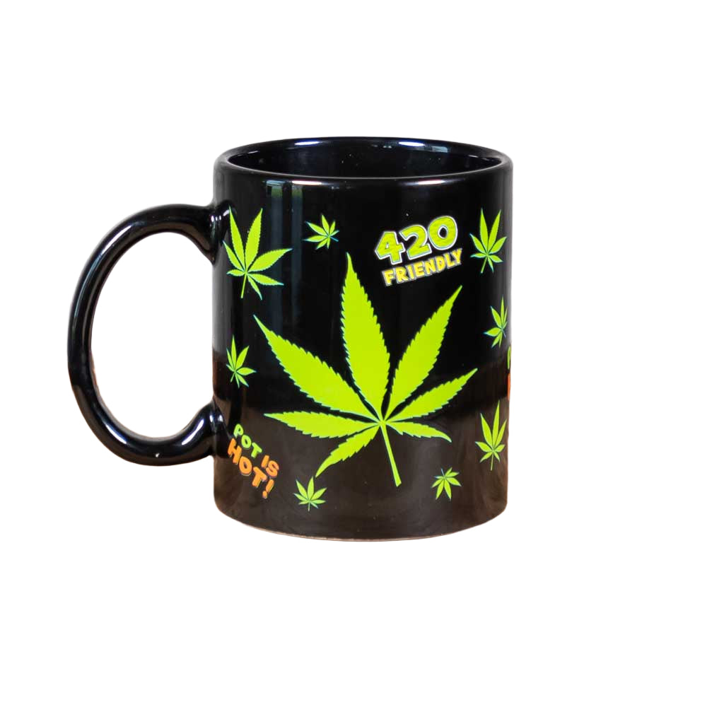 Back side of a new mug design, our "Go Green" Nashville TN Coffee Mug is one of many items you'll find in Willie's "Green Room" collection of cannabis, pot and 420 friendly inspired gifts and souvenirs.  The mug is 3 3/4" high and holds approximately 12 ounces.