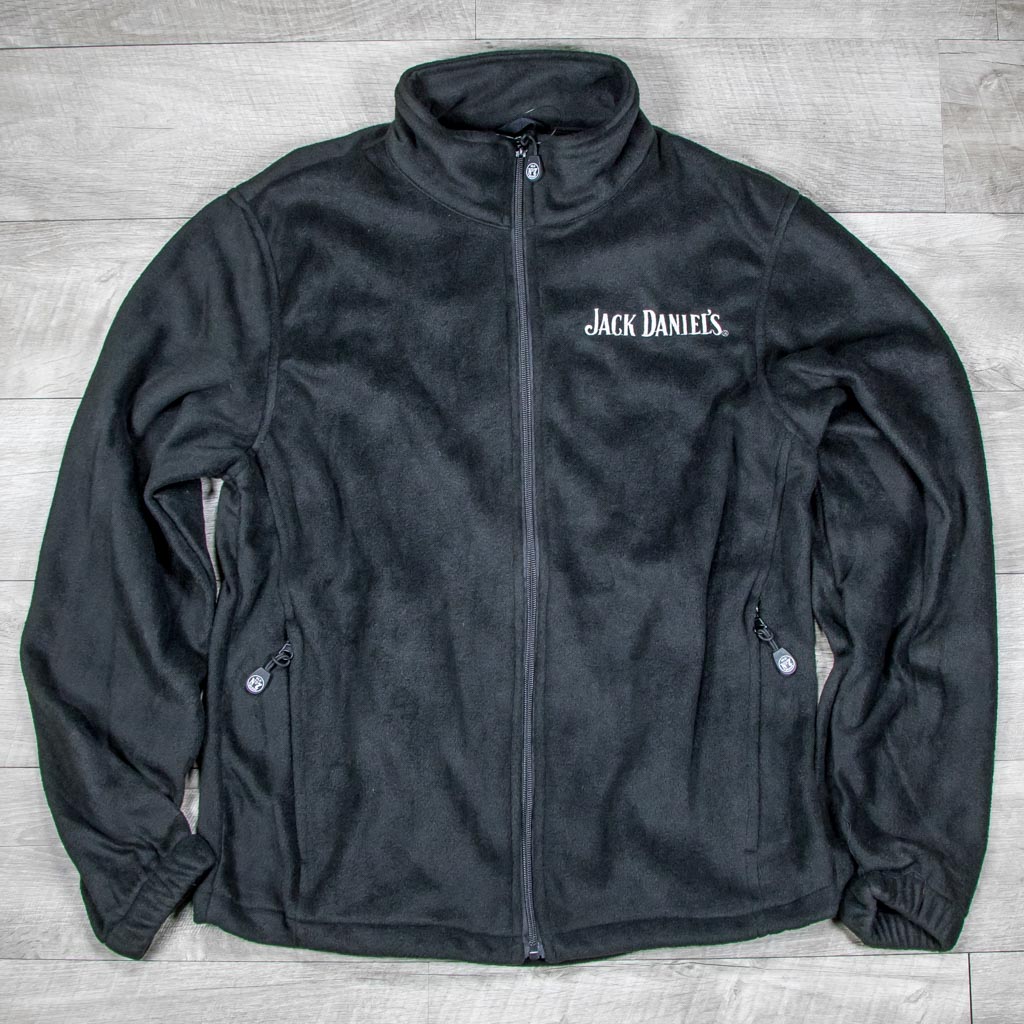 Long sleeve fleece Jack Daniel's jacket in black.