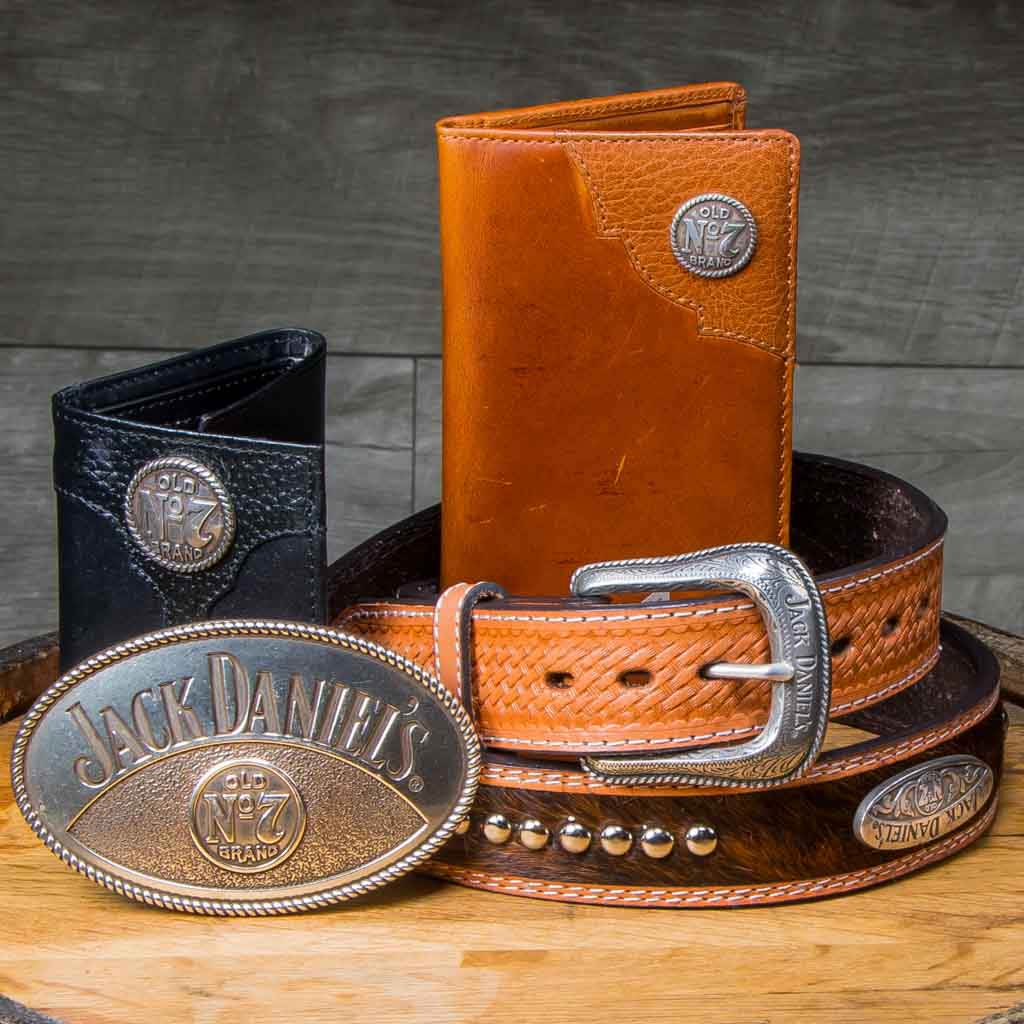We carry the entire line of officially licensed Jack Daniel's belts, buckles, wallets and hats. You'll also find Nashville and country music related wallets, bandanas and other accessories pieces.