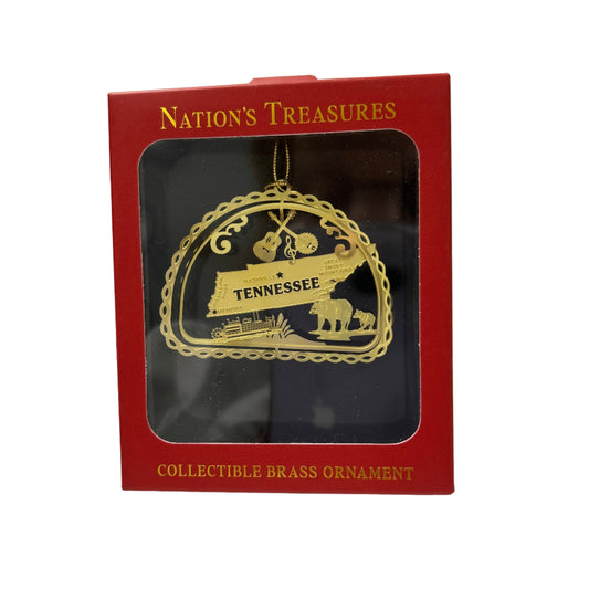 Tennessee Great Smoky Mountains Brass Ornament