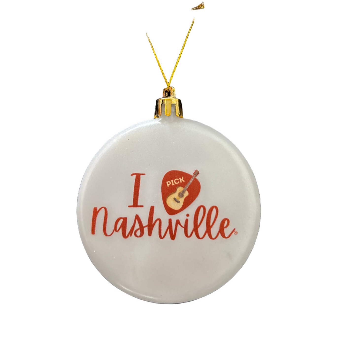 I Love Nashville White Guitar Ornament