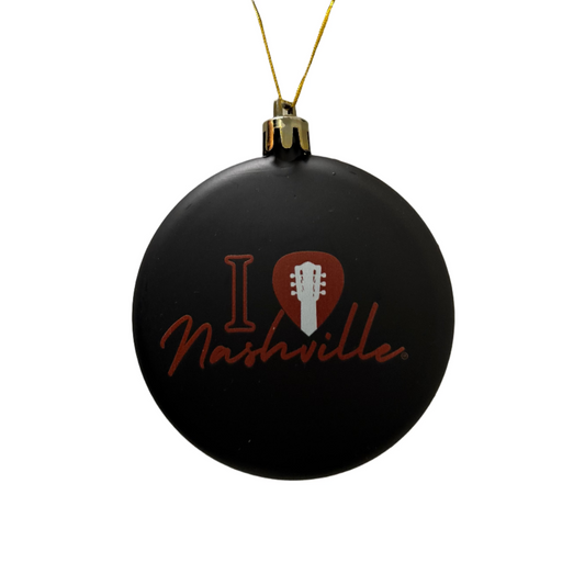 I ♡ Nashville Black Guitar Ornament