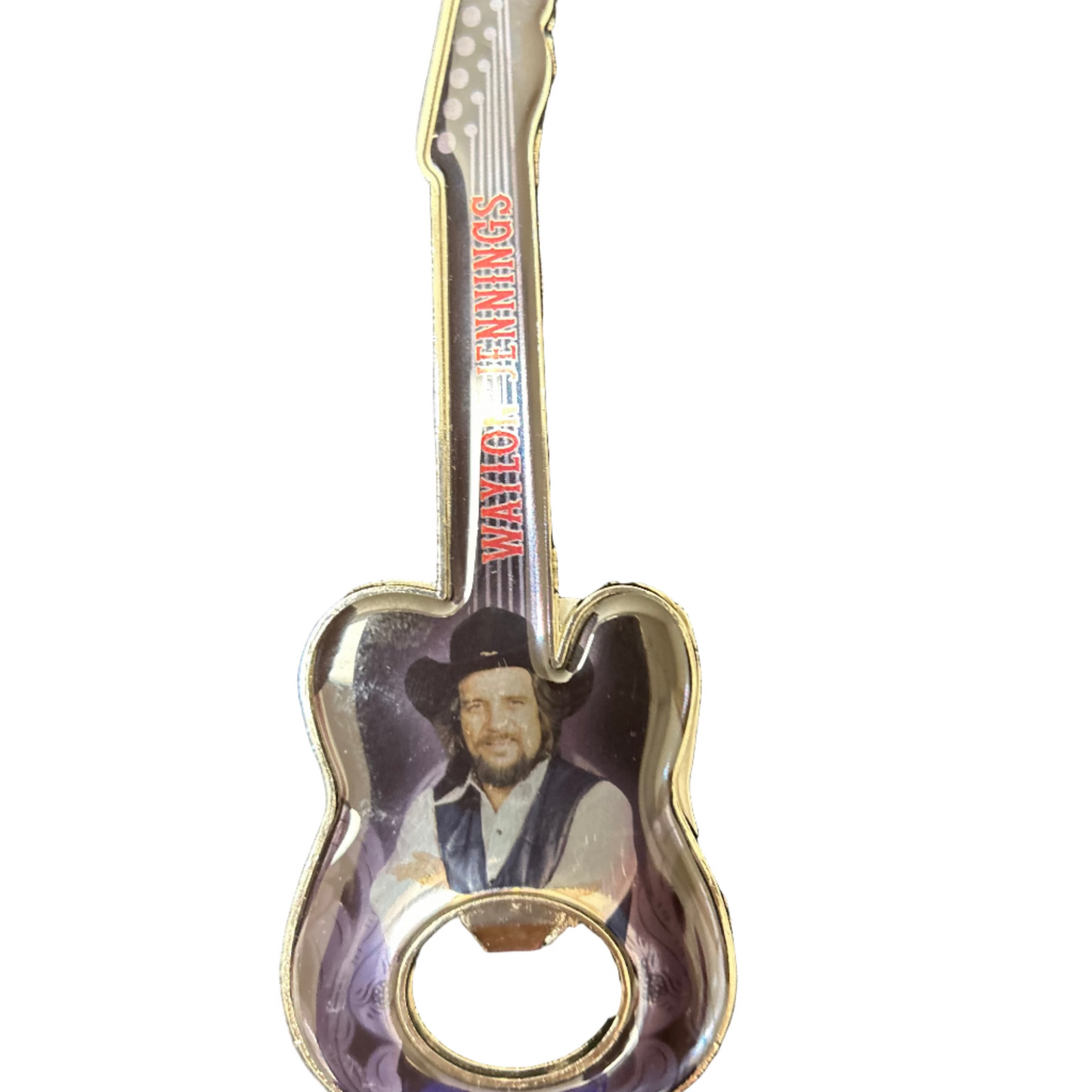 Waylon Jennings Guitar Bottle Opener