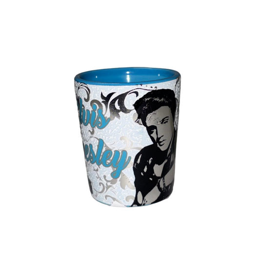 Elvis Presley Blue Accent Shot Glass